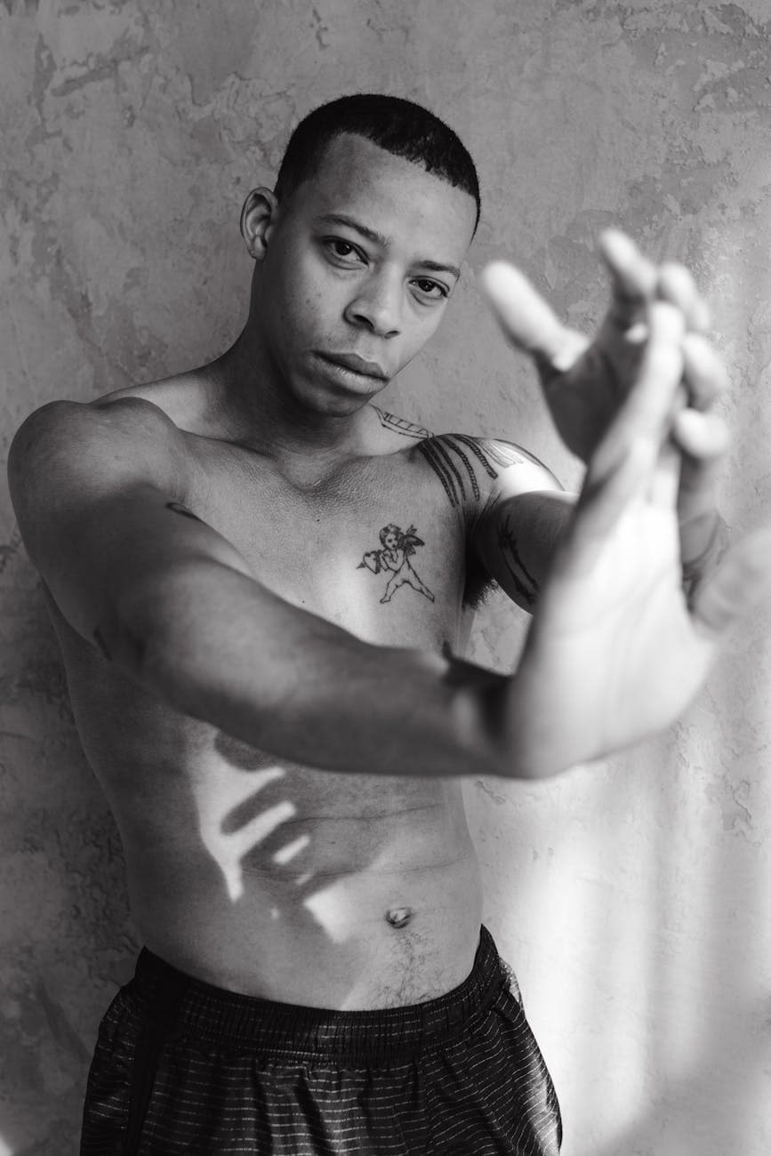Black and white portrait of a dancer
